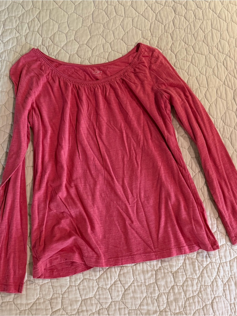 LOFT Scoop Neck Long Sleeve Top